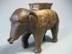 A Fine Old Bronze Elephant Shaped Piggy Bank W/ Gilded Saddle 20th C. Metalware photo 7