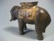 A Fine Old Bronze Elephant Shaped Piggy Bank W/ Gilded Saddle 20th C. Metalware photo 8