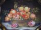 French Chic Ian Logan Basket Of Pomegranates Lithograph Tray Toleware photo 1