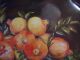 French Chic Ian Logan Basket Of Pomegranates Lithograph Tray Toleware photo 3