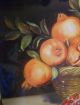 French Chic Ian Logan Basket Of Pomegranates Lithograph Tray Toleware photo 4