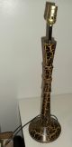 Vintage Art Deco Decorated Wood Hand Spanish Carlos Bas Table Lamp Stand. Lamps photo 1
