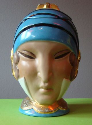 Art Deco Bonboniere Signed Robj Double Face Womans Head photo