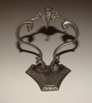 Antique Pewter Watch Holder Stand Italian Rococo Style photo