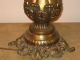 41 ' Tall Vintage Black Metal Globe Table Oil Lamp With Shade Lamps photo 1