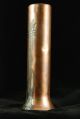 Heintz Art Metal Shop: Cylindrical Vase,  Brown Patina W/ Sterling Silver Overlay Metalware photo 2
