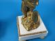 Pair Antique 19th Century French Bronze Dore Figural Cherub Candelabra Putti Metalware photo 3