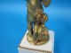 Pair Antique 19th Century French Bronze Dore Figural Cherub Candelabra Putti Metalware photo 8
