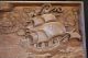 Spanish Revival Monterey Arts Crafts Early California Carved Galleon Panel Wow Carved Figures photo 10