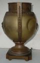 Antique Bradley & Hubbard Brass Oil Lamp Base W/ Heads & Greek Key Decorations Lamps photo 3