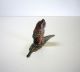 Antique Fritz Bermann Hand Painted Bronze Standing Owl On Leaf Metalware photo 3