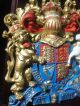 Vintage English Crown Royal Coat Of Arms Lion/unicorn Armorial Crest/shield Metalware photo 5