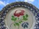 Red Rose Spongeware Bows Creamware Dish Unmarked Attributed French Sarreguemines Plates & Chargers photo 1