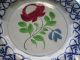 Red Rose Spongeware Bows Creamware Dish Unmarked Attributed French Sarreguemines Plates & Chargers photo 2