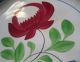 Red Rose Spongeware Bows Creamware Dish Unmarked Attributed French Sarreguemines Plates & Chargers photo 3