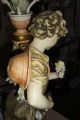 Pair Of Antique L&f Moreau Spelter Lamps,  Boy & Girl,  Collection Francais Lamps photo 8