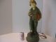 Large Vintage Chalkware Lamp Of A Young Boy Lamps photo 10