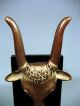 Western Cowboy American Brass? Bronze? Head Of Bull Boot Jack Ca Early 20th C. Metalware photo 4