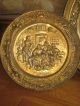 Vintage 3 Unique Brass Wall Plaque Plates Lombard C&a England - Great Buy Metalware photo 3