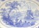Huge Early 1830 S Blue Transferware Platter Commerce 19 1/4 X 16 7/8 Nr Platters & Trays photo 1