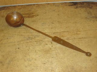Extremely Rare 18th C Pennsylvania Copper Dipper With A Decorated Handle photo