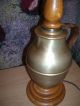 Vintage? Tea Pot Lamp With Brass Spout & Handle Wood.  Must.  Look Reduced. . . Lamps photo 4