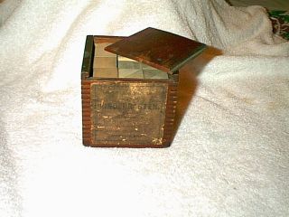 Antique Milton Bradley Co.  Kindergarten No.  5 Wooden Blocks In Dovetailed Box photo
