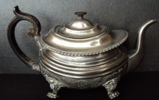 19th Century Festooned Pewter Teapot Dixon - Smith Ca1811 photo