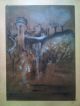Gulacsy Lajos Hungarian Painter Antique Coal,  Chalk Drawing On Paper Other photo 1