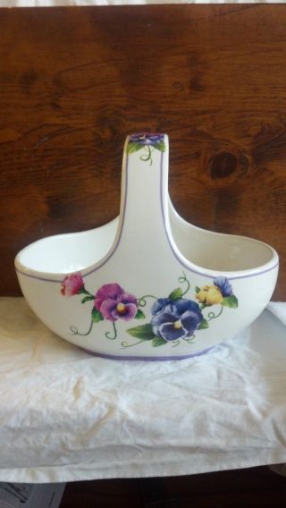 Ceramic Flower Printed Basket photo