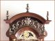 Vintage Dutch Wuba Warmink Mahogany Wood Sallander With Lunar Phase Wall Clock Clocks photo 2