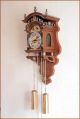 Vintage Dutch Wuba Warmink Mahogany Wood Sallander With Lunar Phase Wall Clock Clocks photo 5