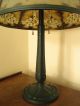 Exc Arts & Crafts Bradley Hubbard Lamp Mkd Reverse Painted Ribbed Shade Tulips Lamps photo 9