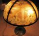 Exc Arts & Crafts Bradley Hubbard Lamp Mkd Reverse Painted Ribbed Shade Tulips Lamps photo 8