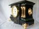 Antique Seth Thomas Black Adamantine 8 Day Wind Mantle Clock - Fluted Columns Clocks photo 2