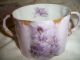 Antique Rosenthal Monbijou Helios Lavender Portrait Double Handle Cup & Saucer Cups & Saucers photo 2