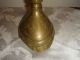 Antique Persian Brass Hand Engraved Candle Holder Metalware photo 4