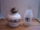 Vintage Eagle Milk Glass Currier Ives Horse Farm Oil Lamp Early American Chimney Lamps photo 4