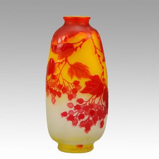A Wonderful Certified Emile Galle Cameo Glass Vase photo