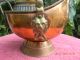 Antique Copper Bucket W/blue Porcelain Handle - Great Coppersmith Work Metalware photo 1