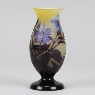 Authentic Certified Emile Galle Cameo Glass Vase photo