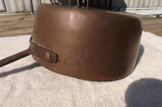 Vintage Copper Lg Pan With Cast Metal Handel Looks Home Made photo