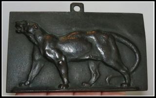Exquisite Antique Bronze Frieze Panther Plaque By Barye Nr photo