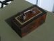 Antique Painted Metal Cash Box - Faux Bois - Miniature Safe Metalware photo 1