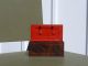 Antique Painted Metal Cash Box - Faux Bois - Miniature Safe Metalware photo 3