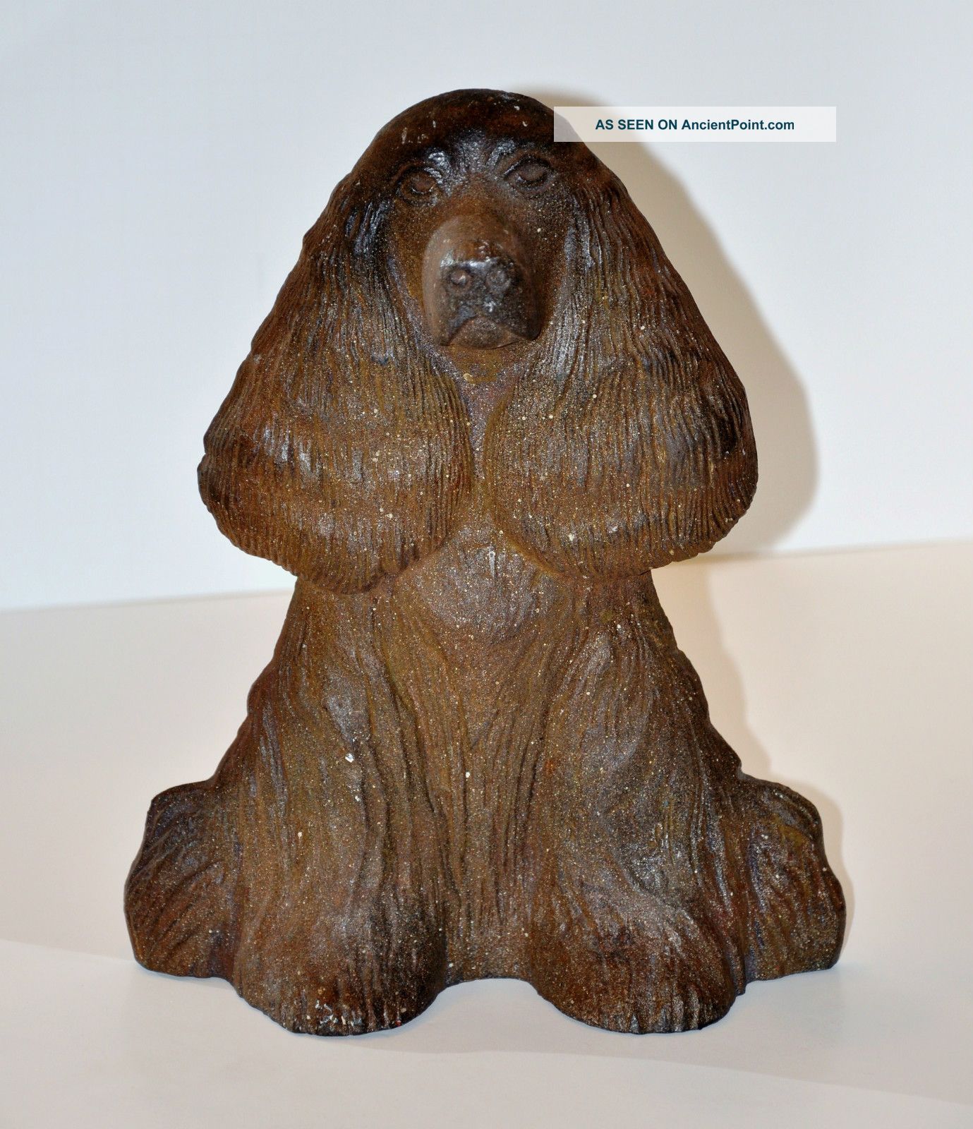 Antique Cast Iron Cocker Spaniel Dog Doorstop Metalware photo
