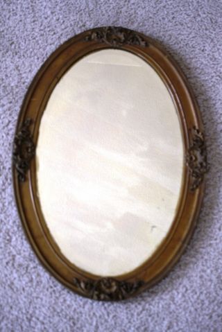 Gorgeous Antique Oval Shaped Wall Hanging Mirror photo
