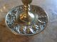 Antique Continental Brass Candlestick / Candle Holder Marked Underneath Metalware photo 2