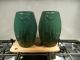 Rare Pair Hampshire Art Pottery Vase Pot Matte Green 101 Vases photo 5