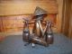 Vintage Hand Carved Wooden Asian Man With Water Buckets Carved Figures photo 2